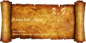 Kessler Igor névjegykártya